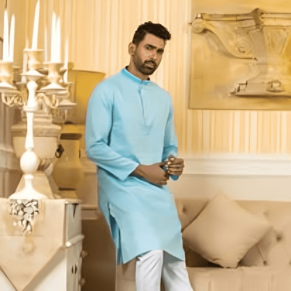 Sky Blue Elegant Cotton Panjabi