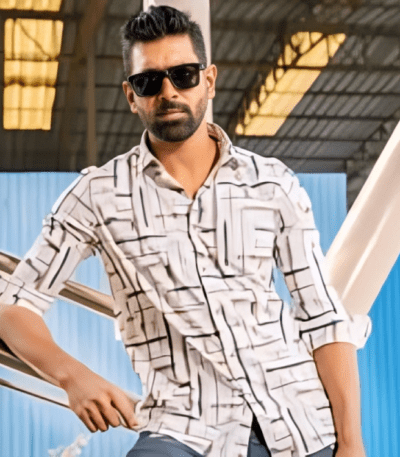 Beige Patterned Cotton Man Casual Modern Shirt