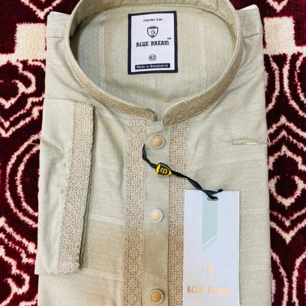 Beige Classic Cotton Panjabi