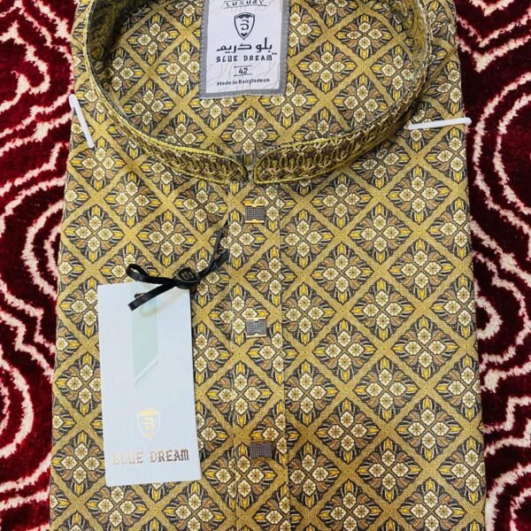 Golden Brown Premium Cotton Panjabi (s355-3)