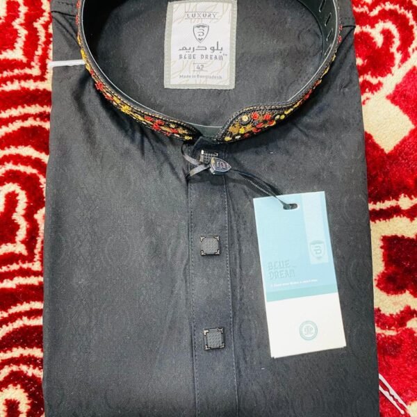Charcoal Gray Premium Cotton Panjabi (s355-7)