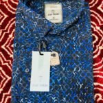 Navy Blue with White Embroidery