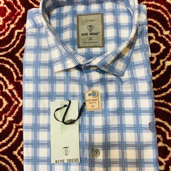 Light Blue and White Checkered