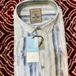 Cream with Light Blue Stripes